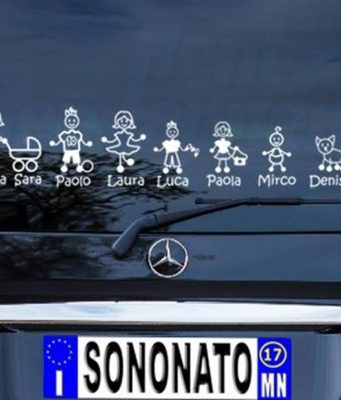 Adesivi famiglia nelle auto: una tendenza sempre più diffusa Adesivo auto famiglia