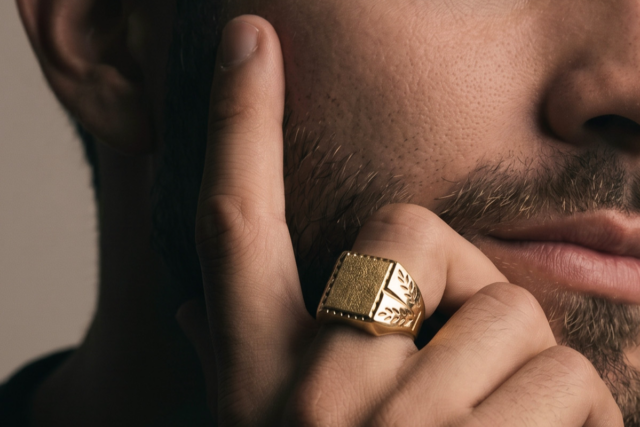Anello in oro uomo Anello chevalier uomo in oro